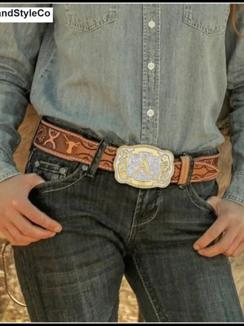 Western Cowboy Initial Belt Buckle Alloy Metal Rodeo for Men Women Gift